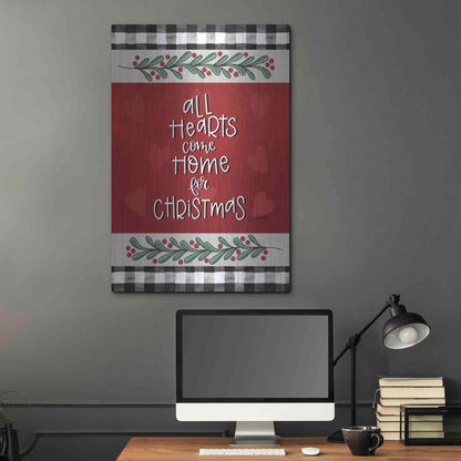 Luxe Metal Art 'All Hearts Come Home at Christmas' by Lisa Larson, Metal Wall Art,24x36