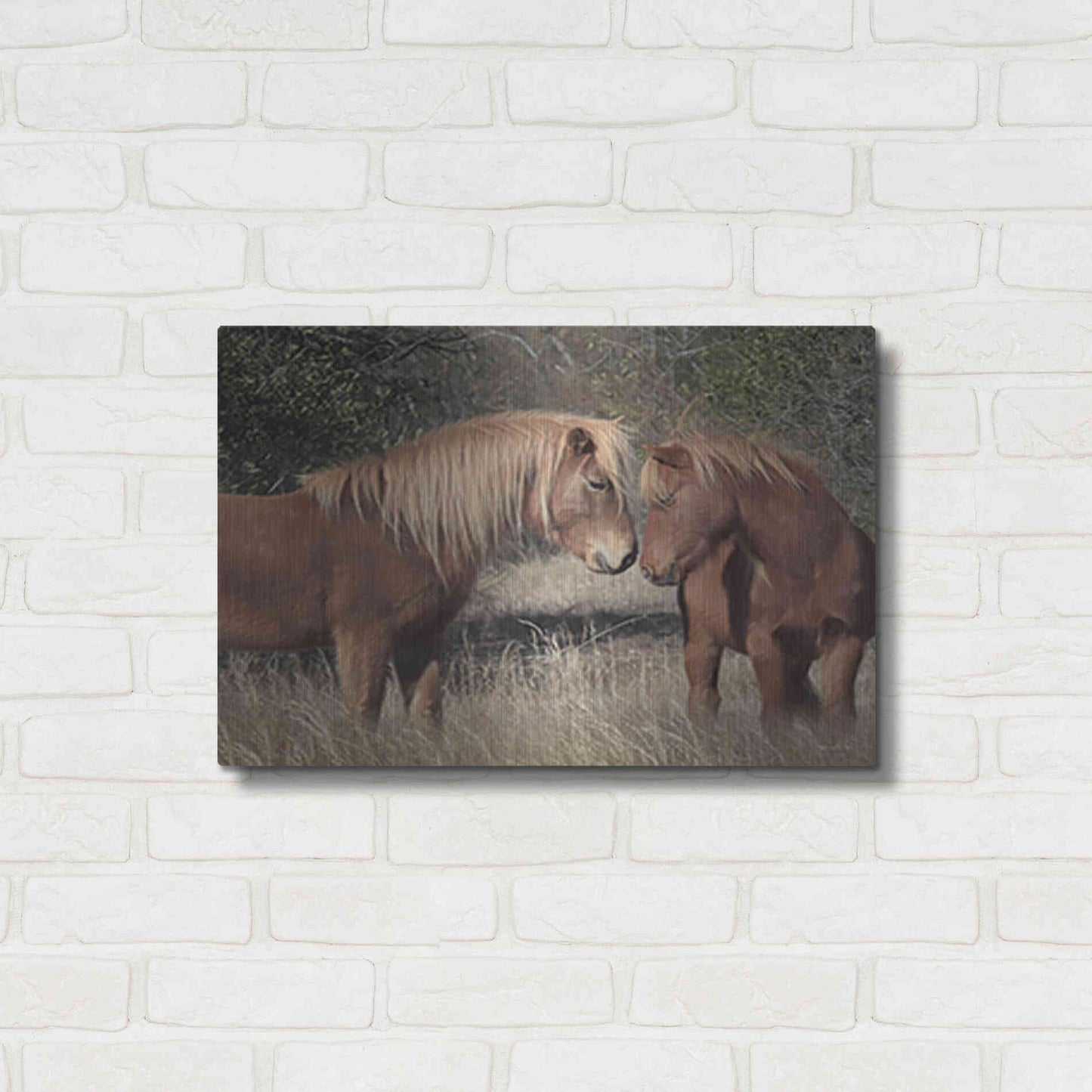 Luxe Metal Art 'Assateague Horses III' by Lori Deiter, Metal Wall Art,24x16