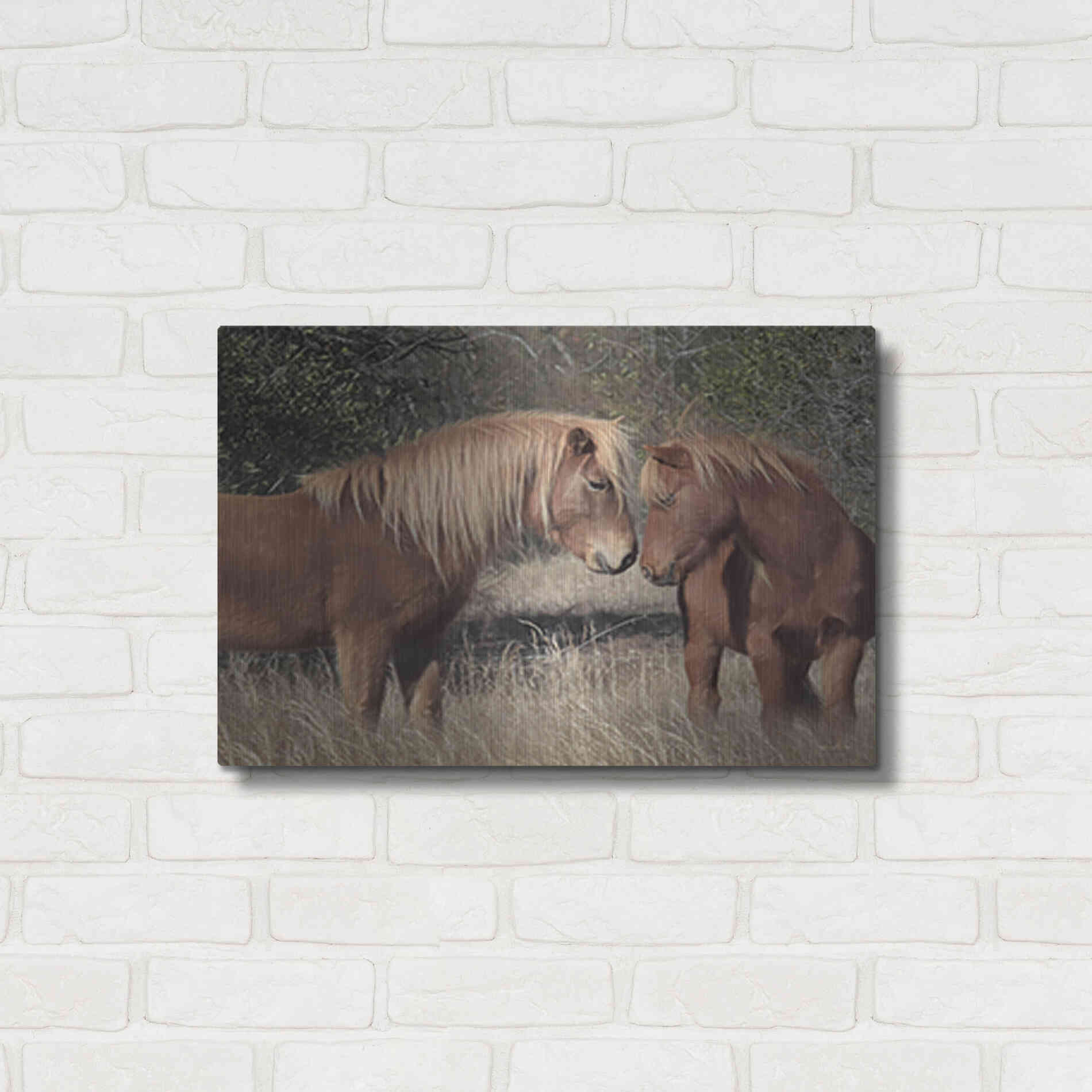 Luxe Metal Art 'Assateague Horses III' by Lori Deiter, Metal Wall Art,24x16