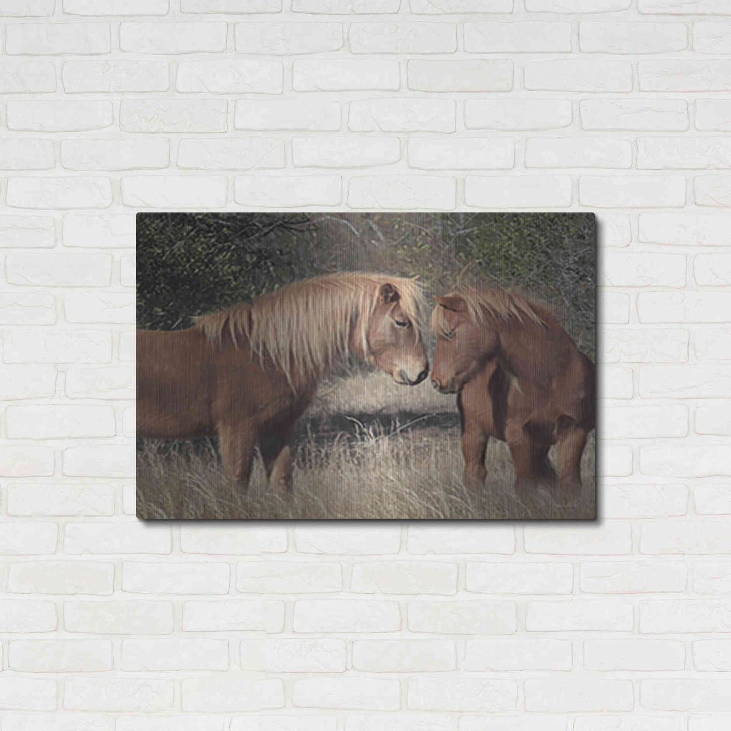 Luxe Metal Art 'Assateague Horses III' by Lori Deiter, Metal Wall Art,36x24