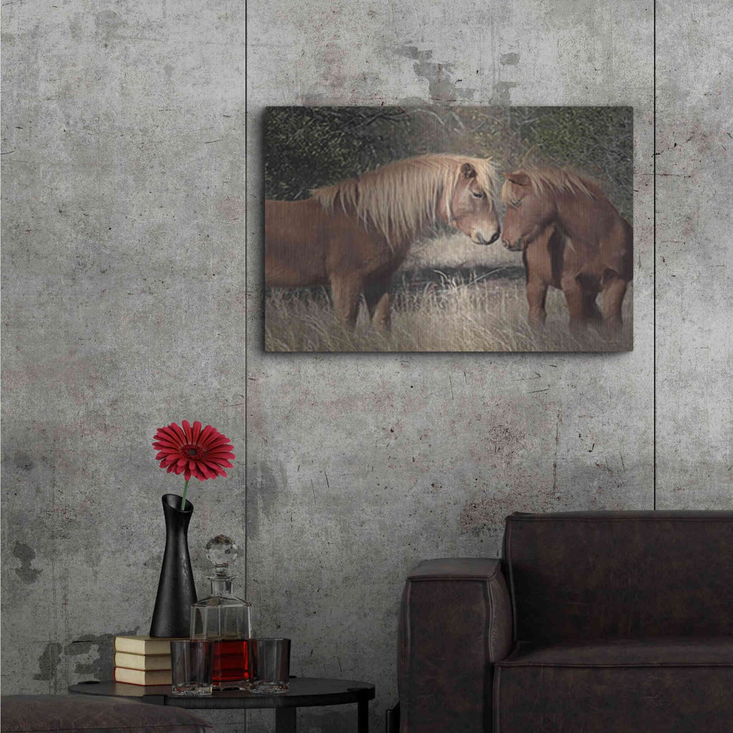 Luxe Metal Art 'Assateague Horses III' by Lori Deiter, Metal Wall Art,36x24