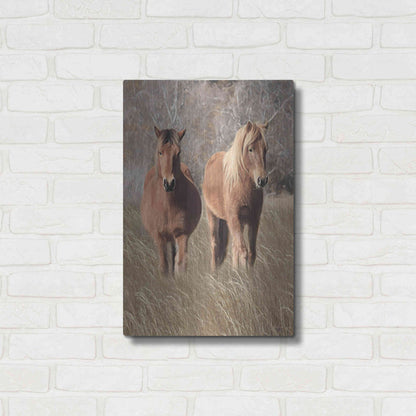 Luxe Metal Art 'Assateague Horses IV' by Lori Deiter, Metal Wall Art,16x24