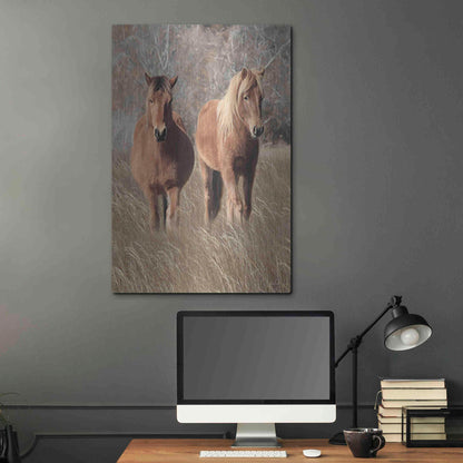 Luxe Metal Art 'Assateague Horses IV' by Lori Deiter, Metal Wall Art,24x36