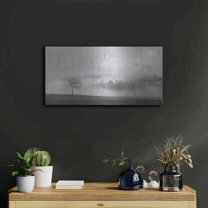 Luxe Metal Art 'Above the Fog' by Lori Deiter, Metal Wall Art,24x12
