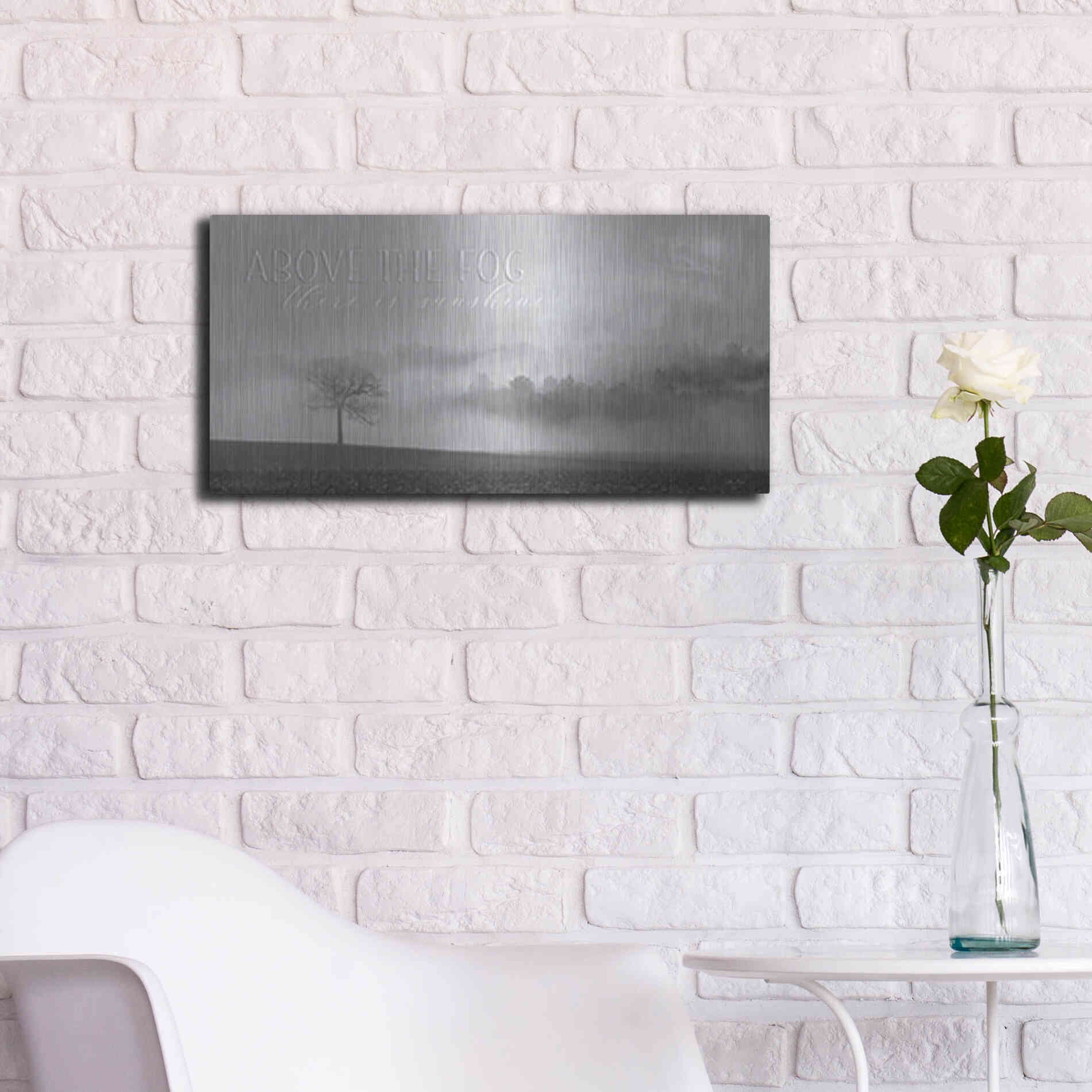 Luxe Metal Art 'Above the Fog' by Lori Deiter, Metal Wall Art,24x12