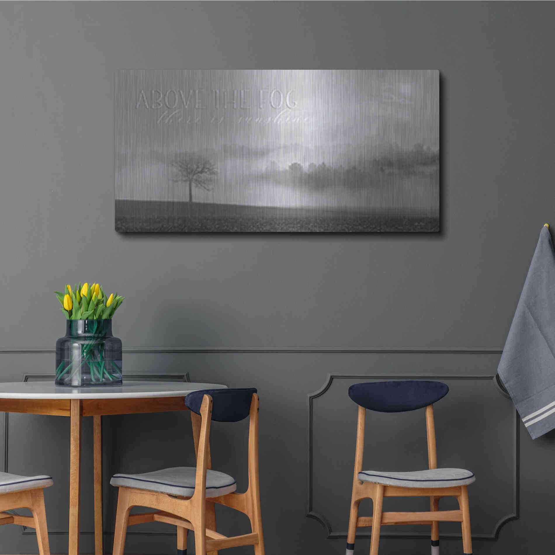 Luxe Metal Art 'Above the Fog' by Lori Deiter, Metal Wall Art,48x24