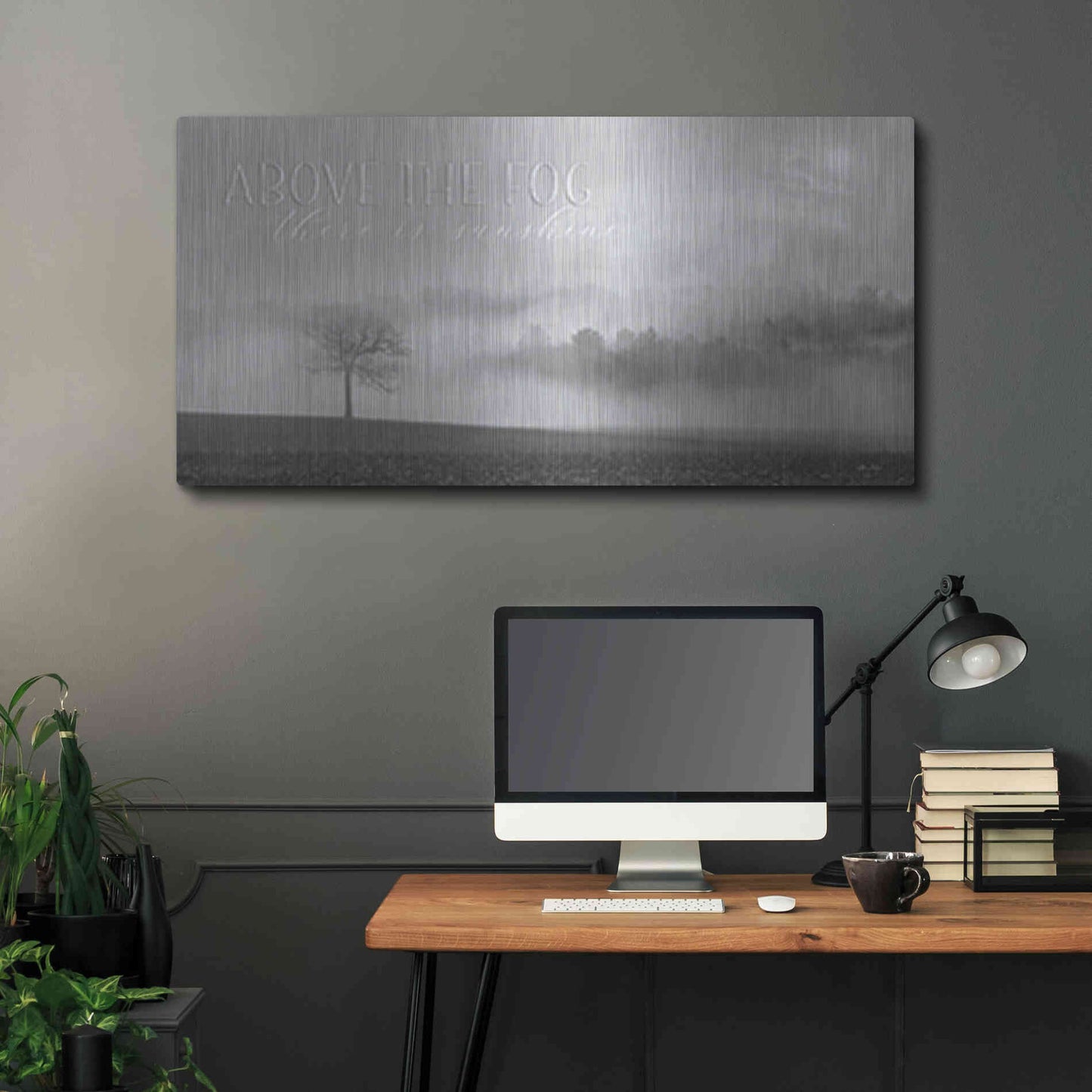 Luxe Metal Art 'Above the Fog' by Lori Deiter, Metal Wall Art,48x24