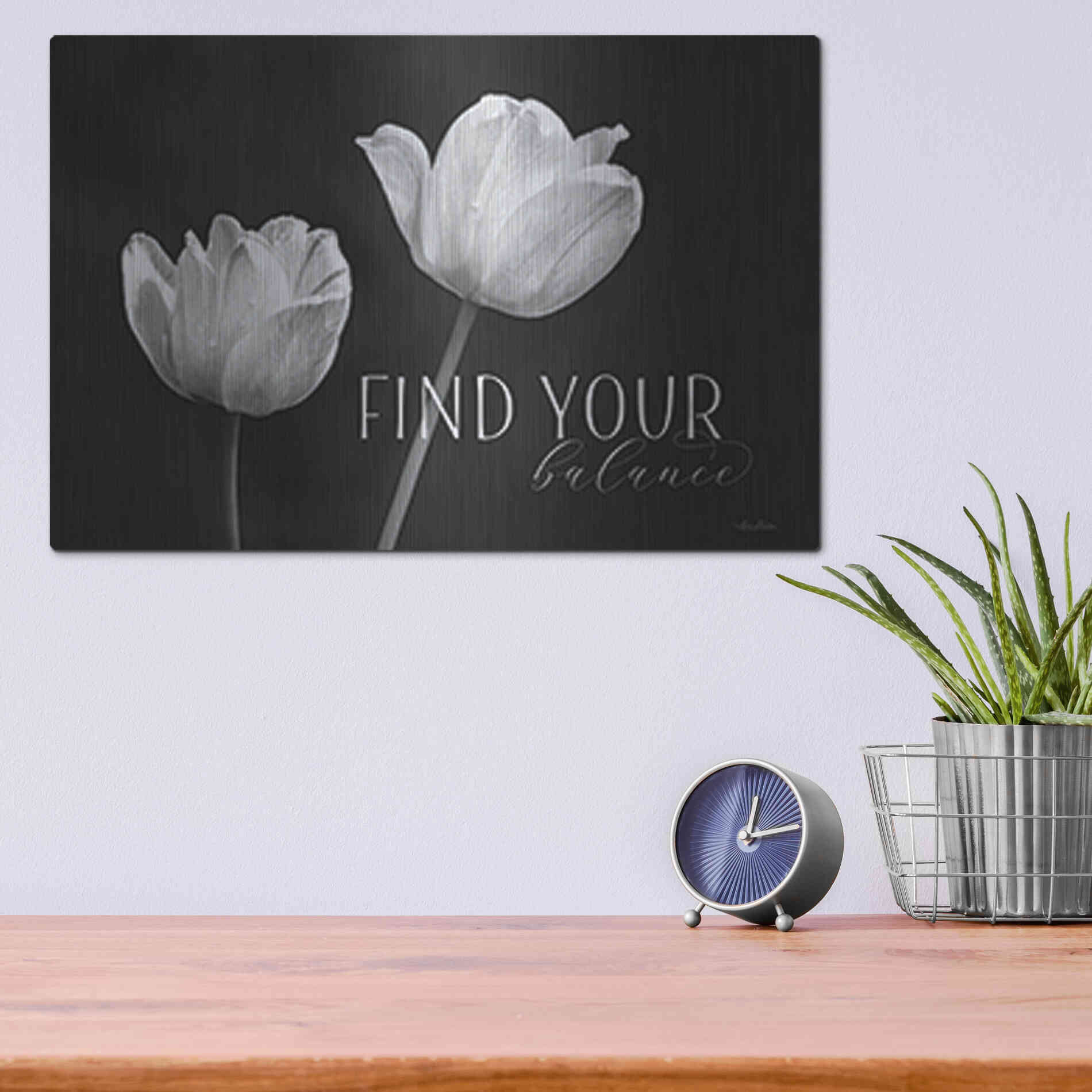 Luxe Metal Art 'Find Your Balance' by Lori Deiter, Metal Wall Art,16x12