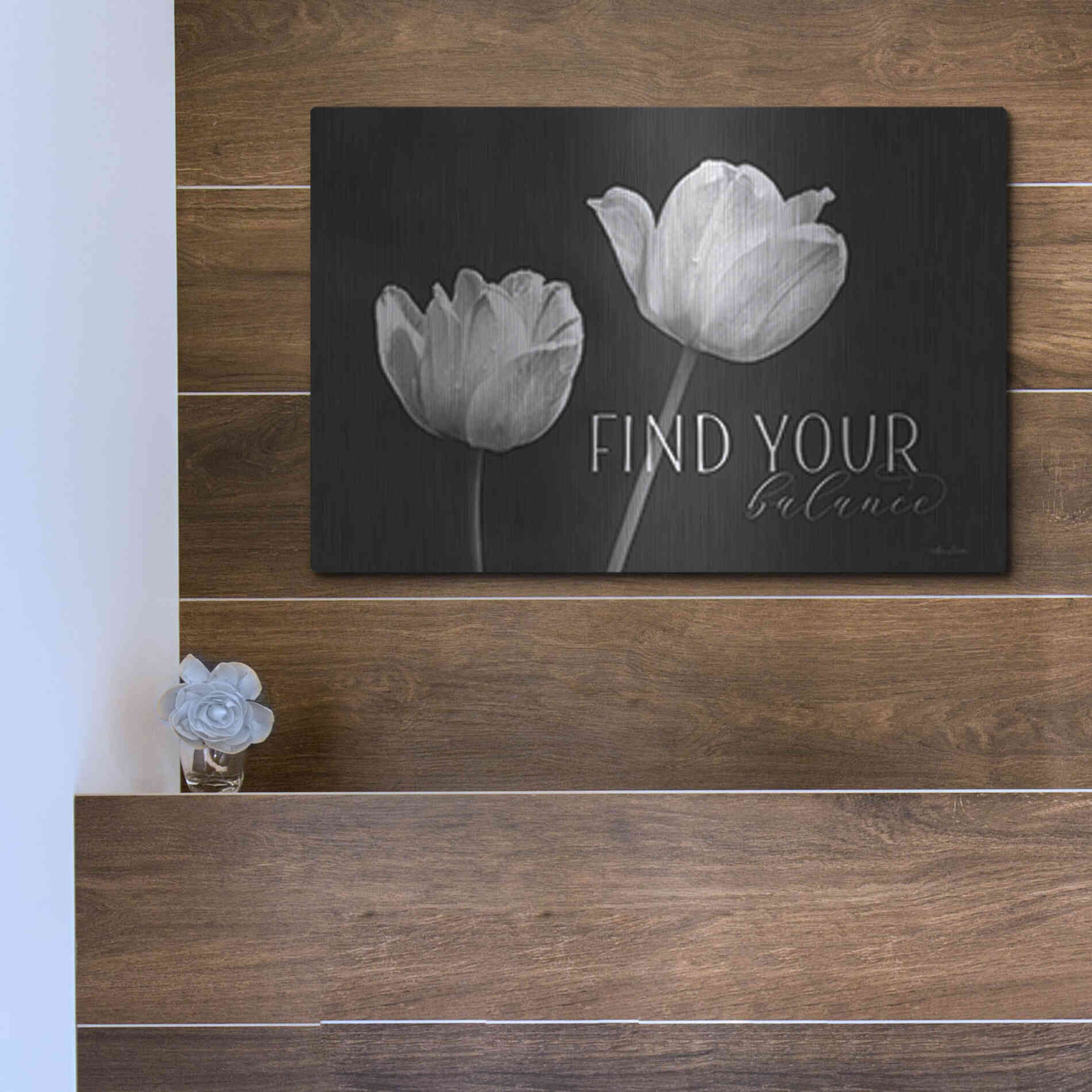 Luxe Metal Art 'Find Your Balance' by Lori Deiter, Metal Wall Art,16x12