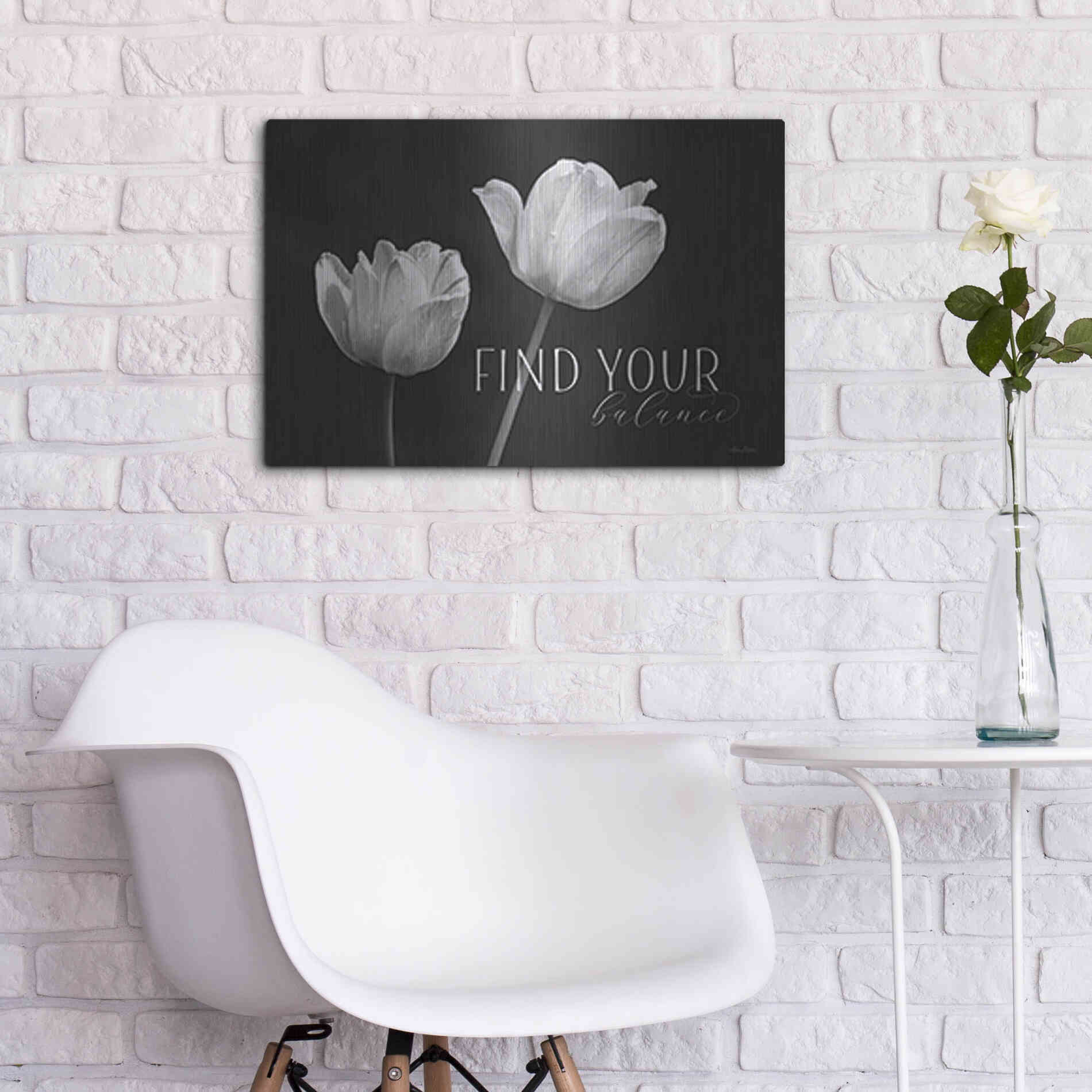 Luxe Metal Art 'Find Your Balance' by Lori Deiter, Metal Wall Art,24x16