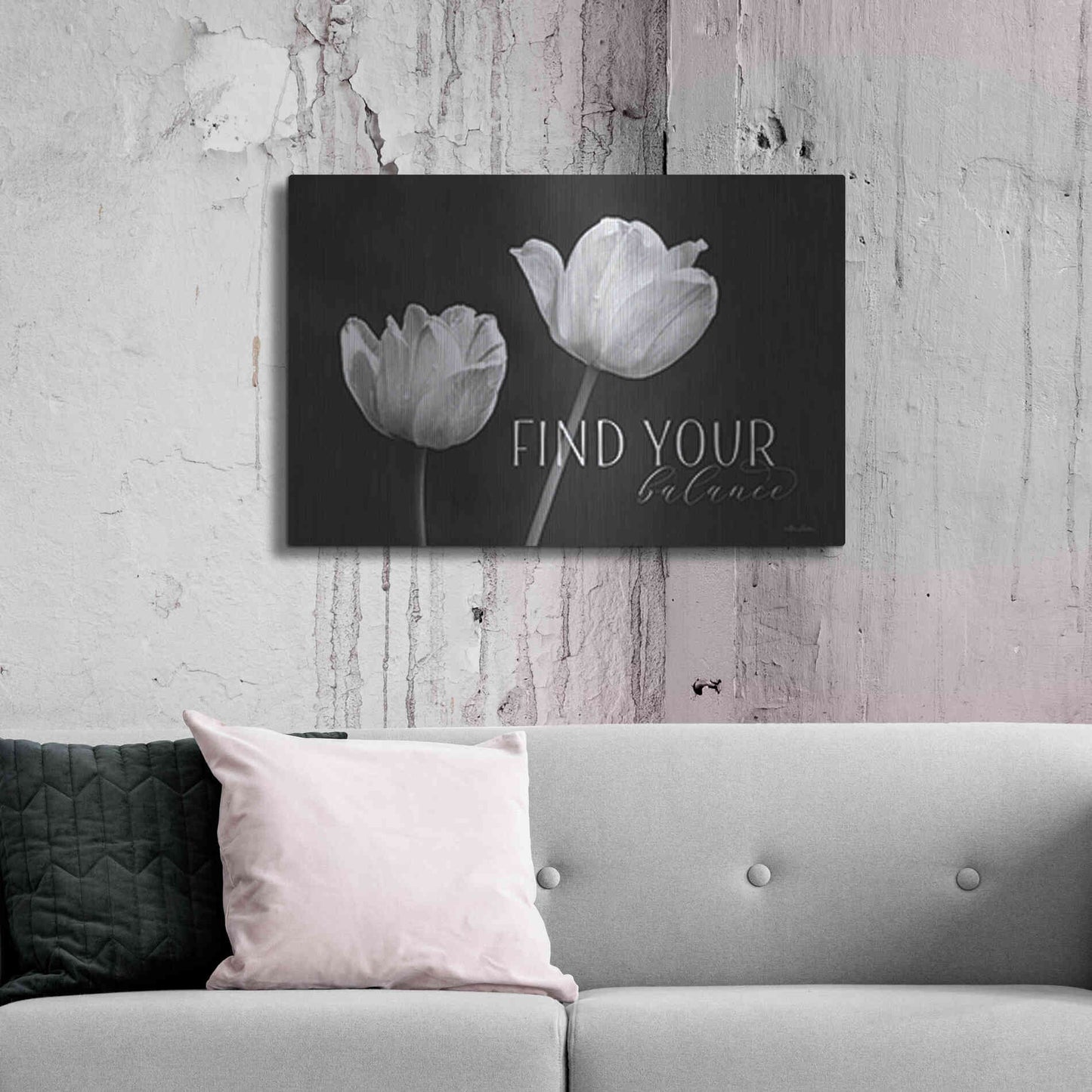 Luxe Metal Art 'Find Your Balance' by Lori Deiter, Metal Wall Art,36x24