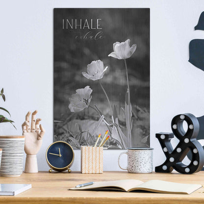 Luxe Metal Art 'Inhale, Exhale' by Lori Deiter, Metal Wall Art,12x16