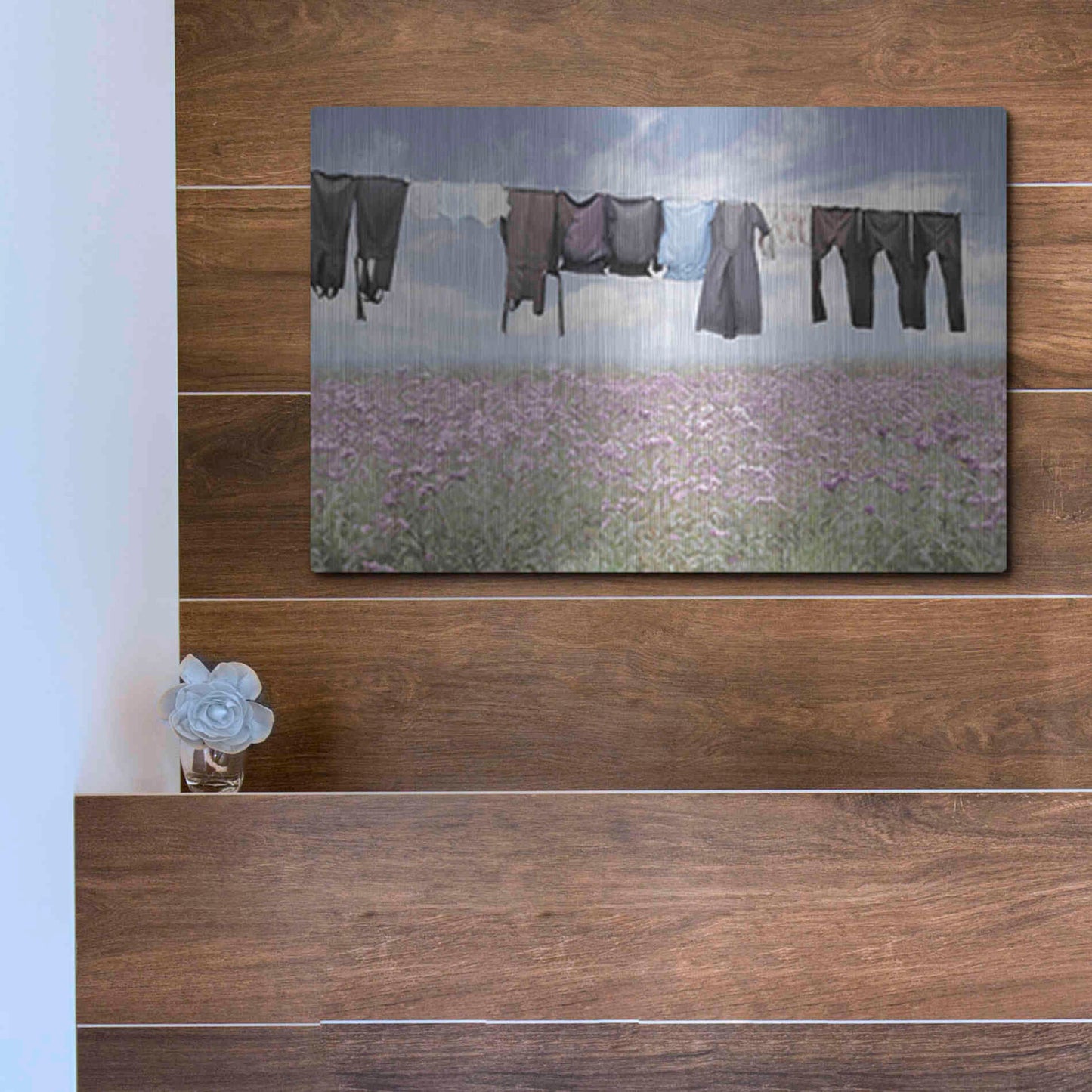 Luxe Metal Art 'Laundry Day 2' by Lori Deiter, Metal Wall Art,16x12