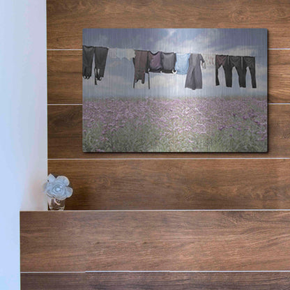 Luxe Metal Art 'Laundry Day 2' by Lori Deiter, Metal Wall Art,16x12