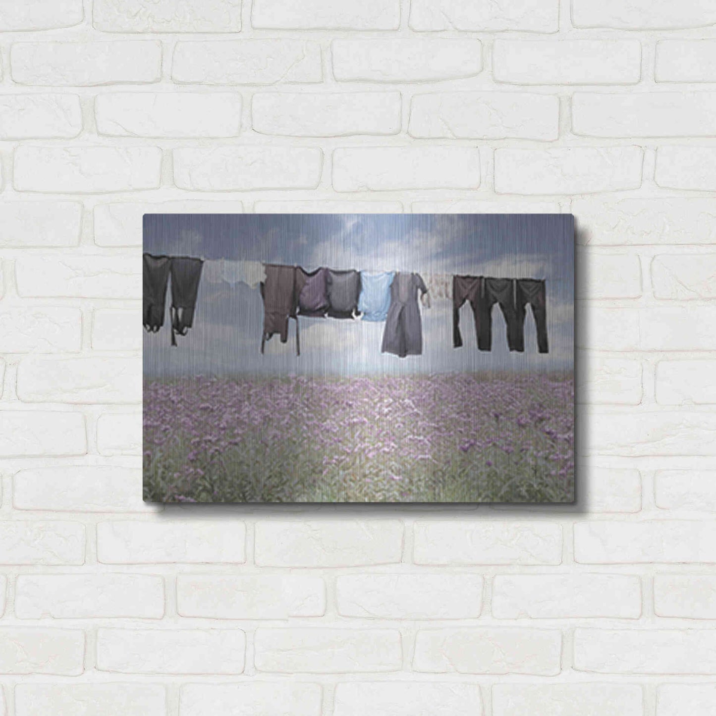 Luxe Metal Art 'Laundry Day 2' by Lori Deiter, Metal Wall Art,24x16