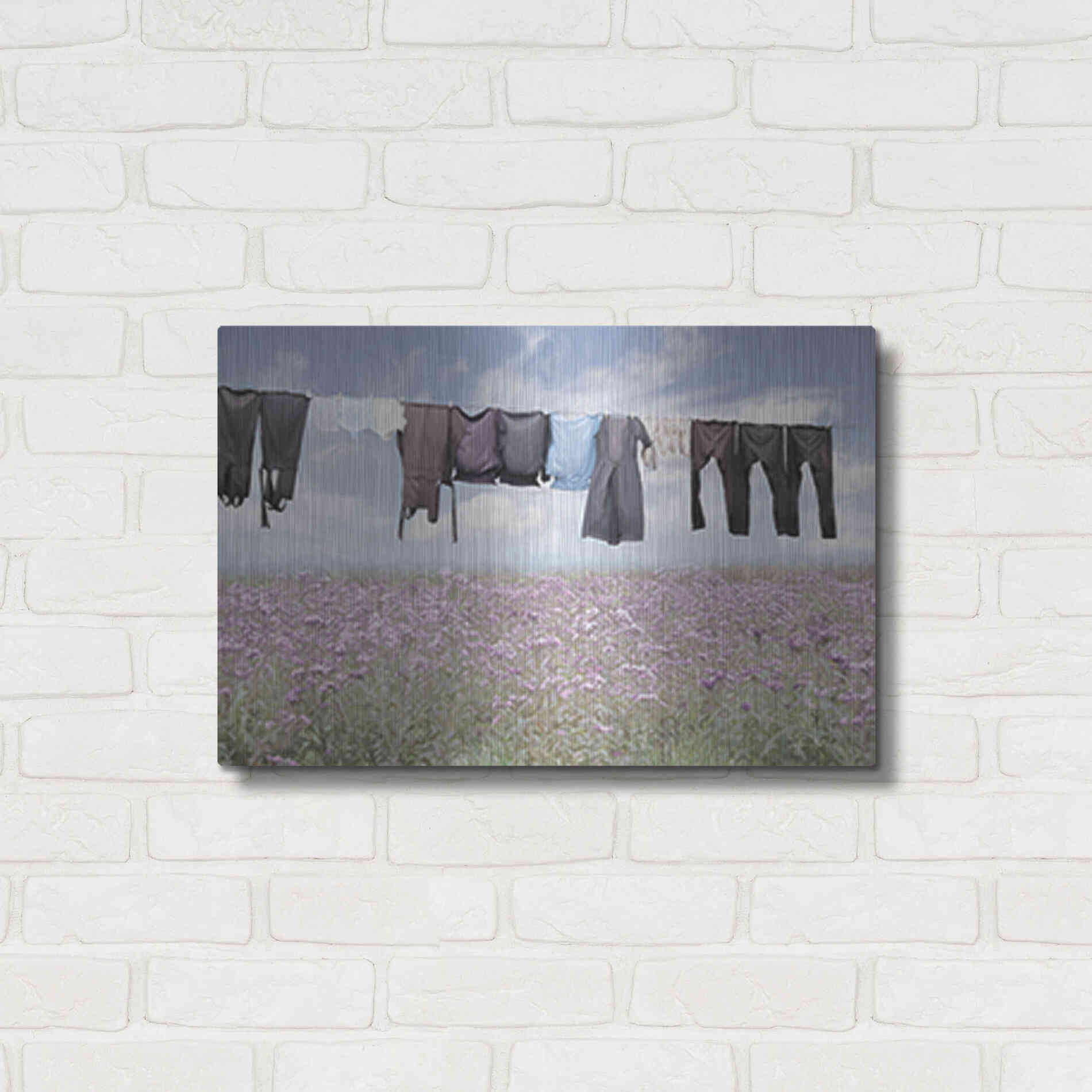 Luxe Metal Art 'Laundry Day 2' by Lori Deiter, Metal Wall Art,24x16