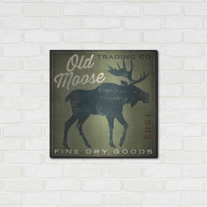 Luxe Metal Art 'Old Moose Trading Co. - green' by Ryan Fowler, Metal Wall Art,24x24