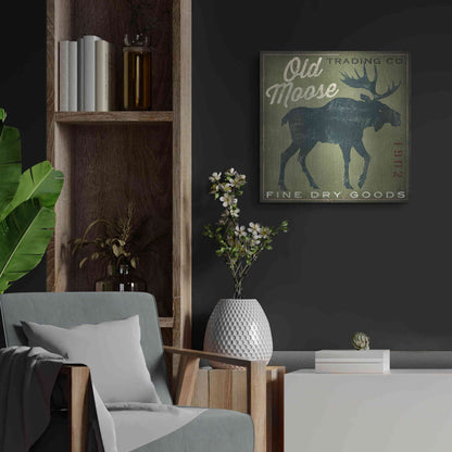 Luxe Metal Art 'Old Moose Trading Co. - green' by Ryan Fowler, Metal Wall Art,24x24
