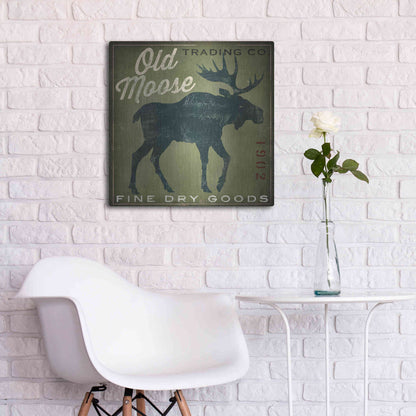 Luxe Metal Art 'Old Moose Trading Co. - green' by Ryan Fowler, Metal Wall Art,24x24