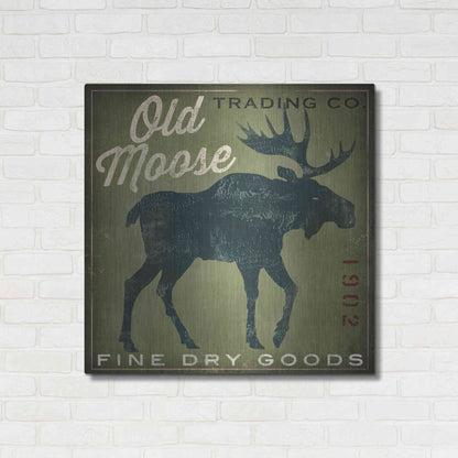 Luxe Metal Art 'Old Moose Trading Co. - green' by Ryan Fowler, Metal Wall Art,36x36