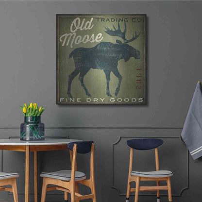 Luxe Metal Art 'Old Moose Trading Co. - green' by Ryan Fowler, Metal Wall Art,36x36