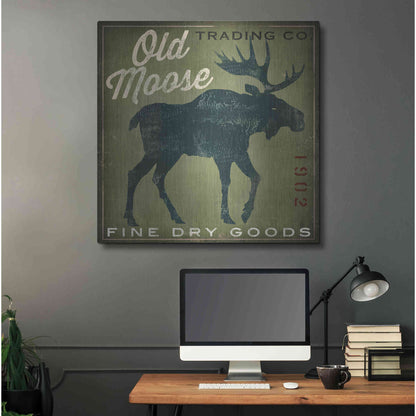 Luxe Metal Art 'Old Moose Trading Co. - green' by Ryan Fowler, Metal Wall Art,36x36