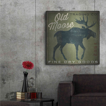 Luxe Metal Art 'Old Moose Trading Co. - green' by Ryan Fowler, Metal Wall Art,36x36