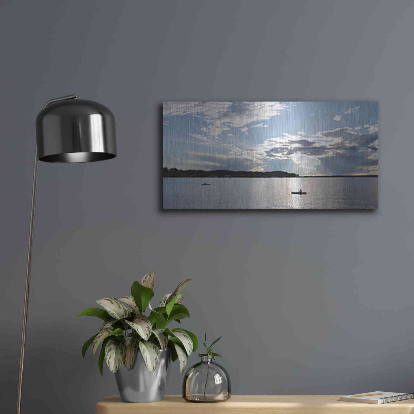 Luxe Metal Art 'The River is Calling' by Lori Deiter, Metal Wall Art,24x12