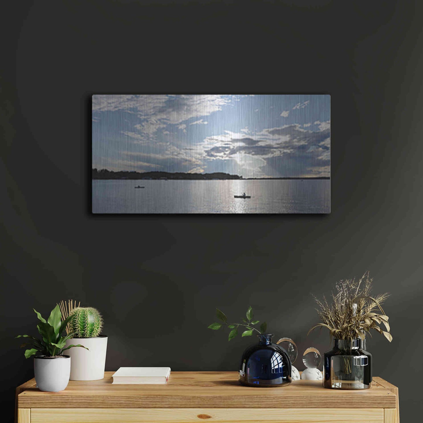 Luxe Metal Art 'The River is Calling' by Lori Deiter, Metal Wall Art,24x12