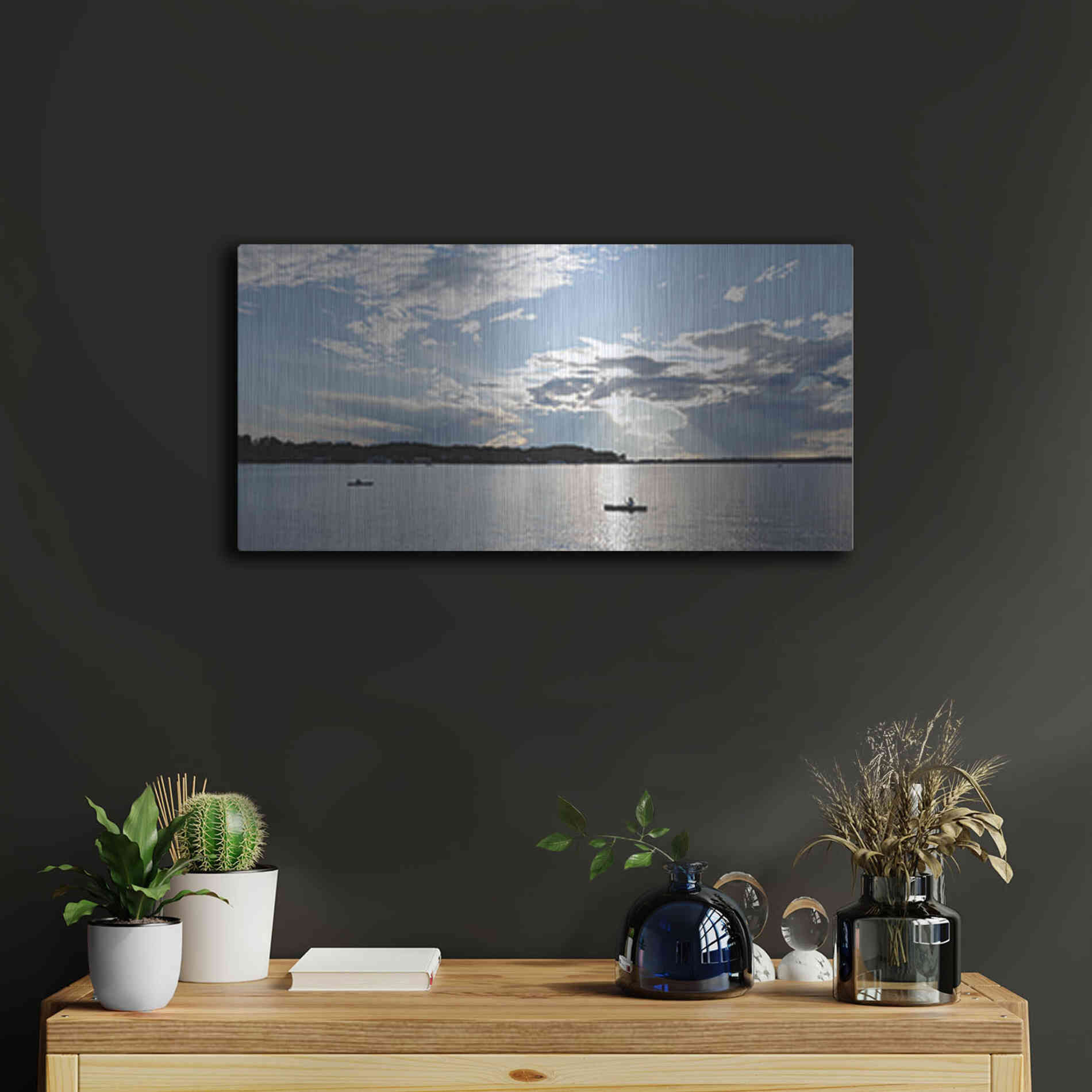 Luxe Metal Art 'The River is Calling' by Lori Deiter, Metal Wall Art,24x12