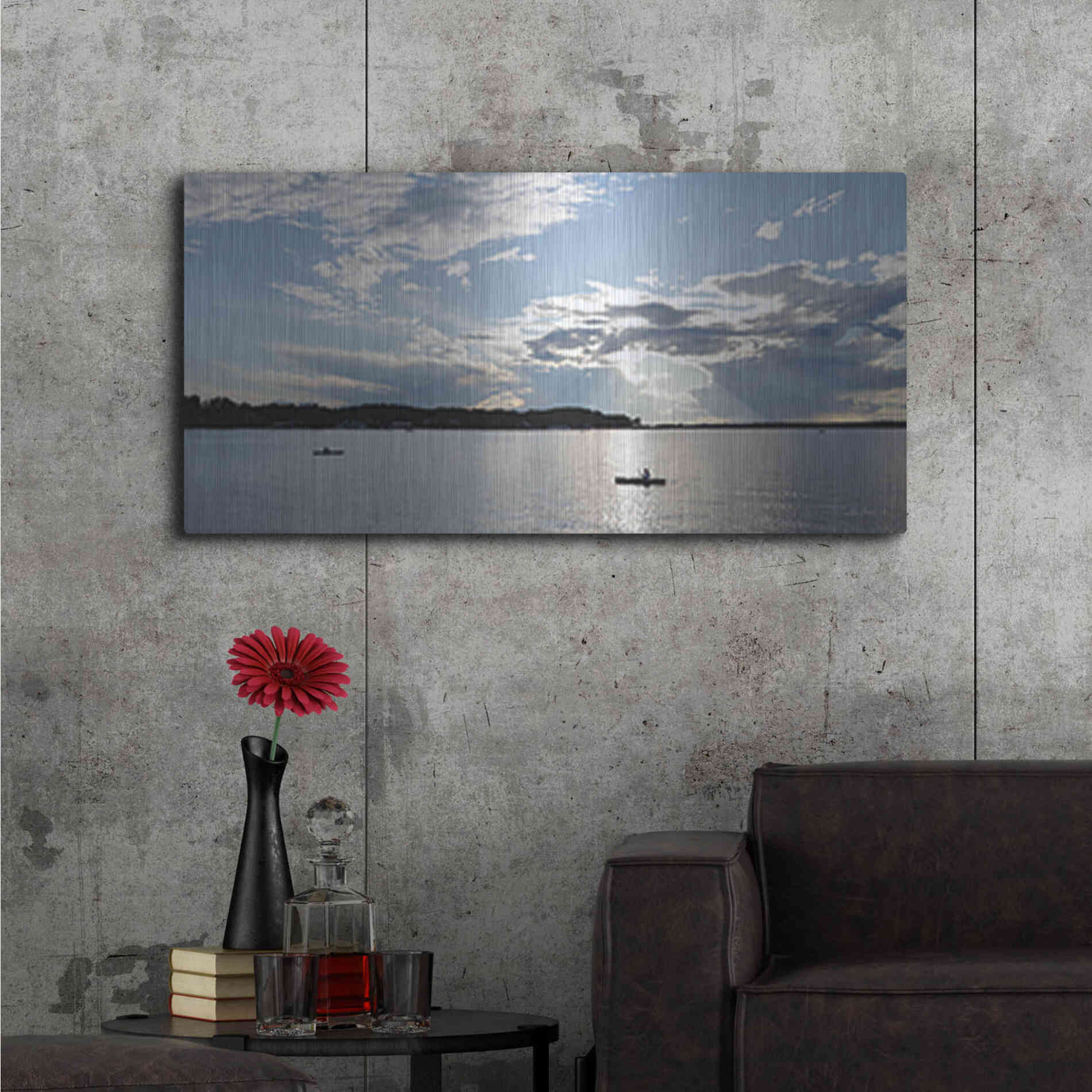 Luxe Metal Art 'The River is Calling' by Lori Deiter, Metal Wall Art,48x24
