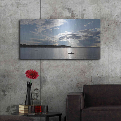 Luxe Metal Art 'The River is Calling' by Lori Deiter, Metal Wall Art,48x24