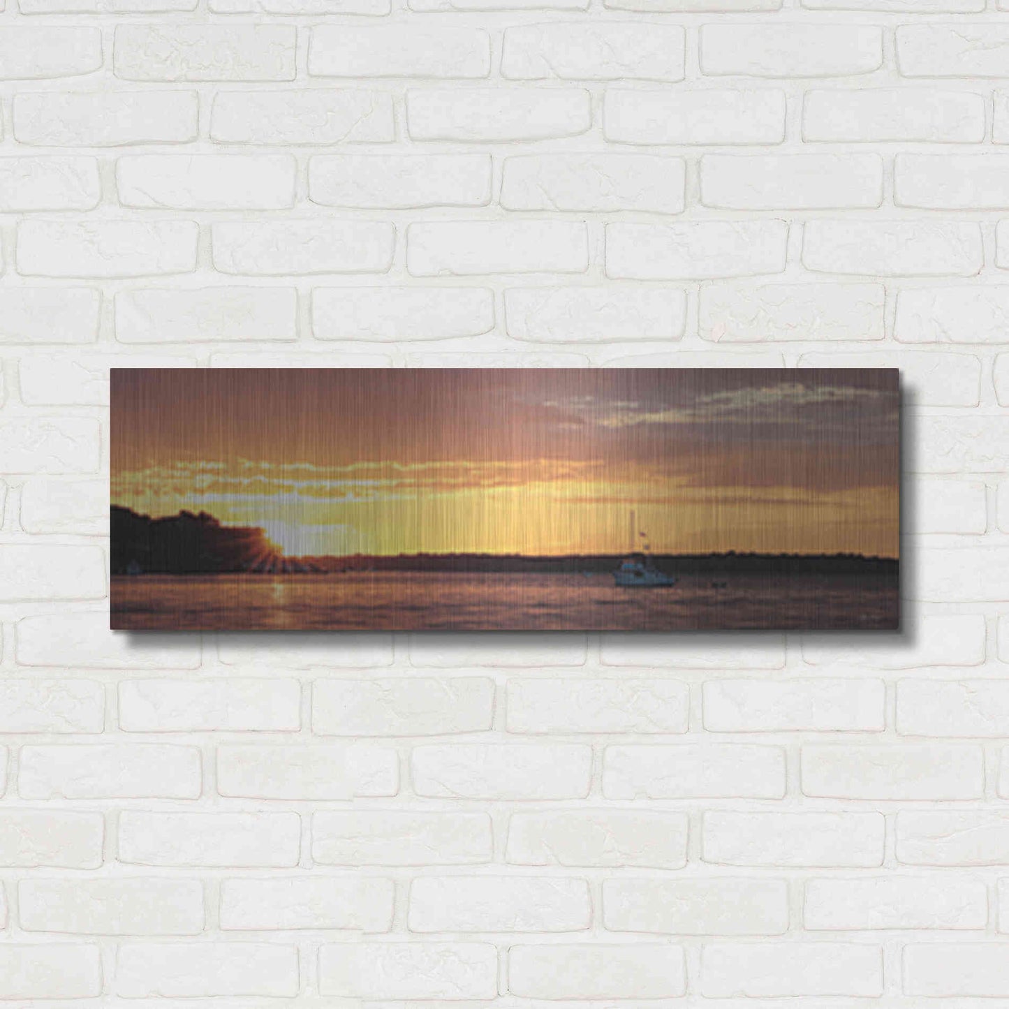 Luxe Metal Art 'Drifting' by Lori Deiter, Metal Wall Art,36x12