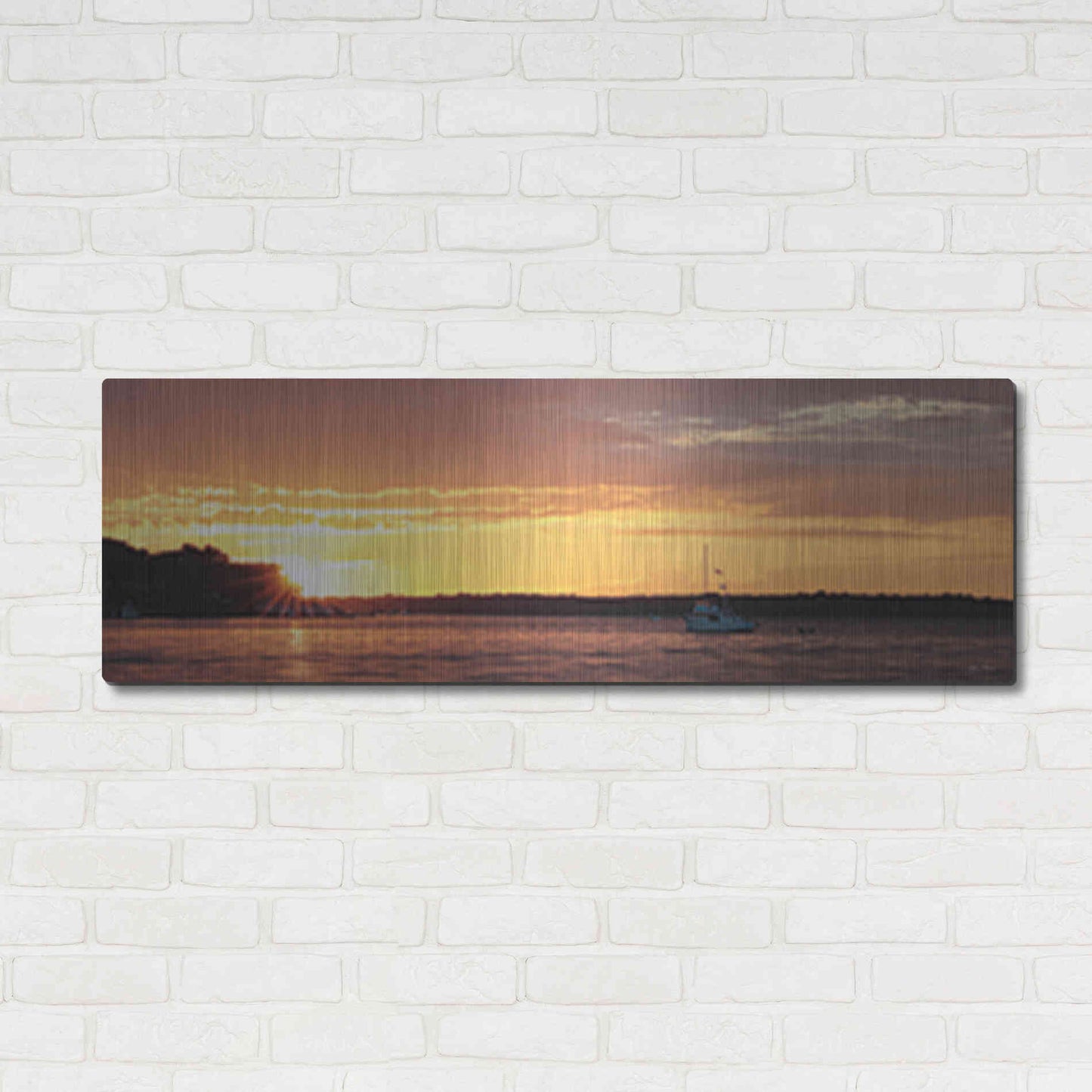 Luxe Metal Art 'Drifting' by Lori Deiter, Metal Wall Art,48x16