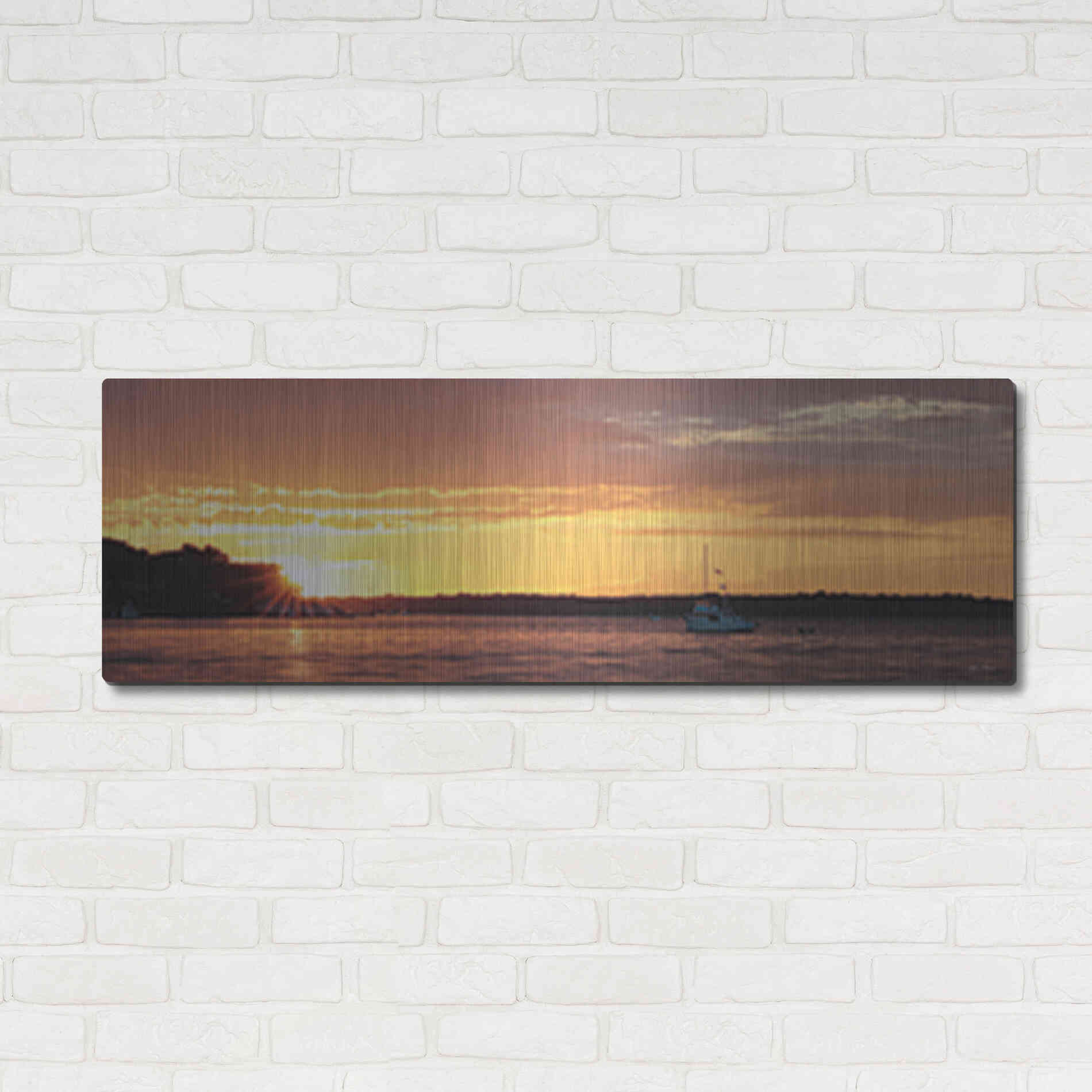 Luxe Metal Art 'Drifting' by Lori Deiter, Metal Wall Art,48x16