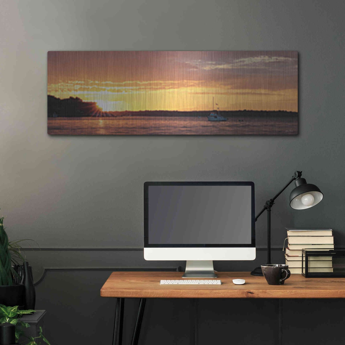 Luxe Metal Art 'Drifting' by Lori Deiter, Metal Wall Art,48x16