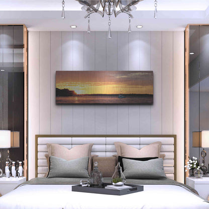 Luxe Metal Art 'Drifting' by Lori Deiter, Metal Wall Art,48x16