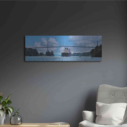 Luxe Metal Art 'Rolling on the River' by Lori Deiter, Metal Wall Art,36x12
