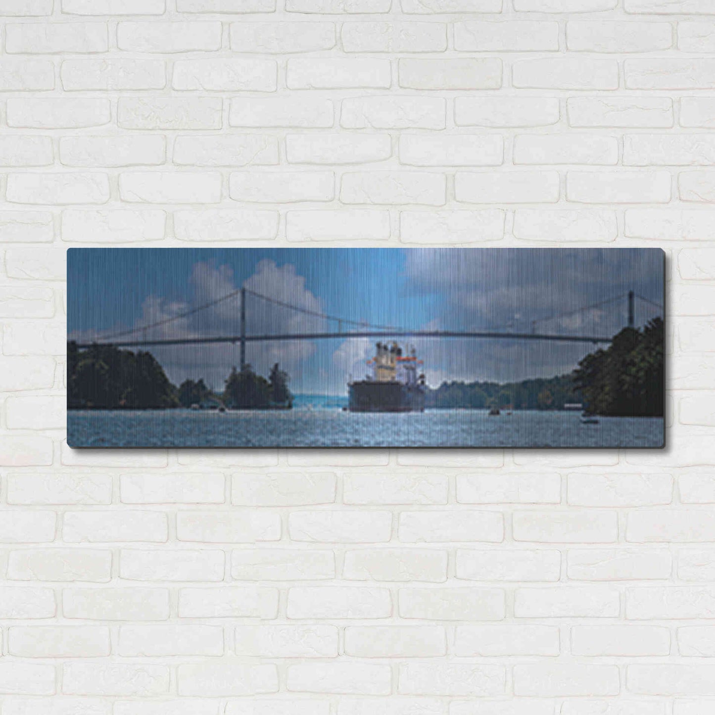 Luxe Metal Art 'Rolling on the River' by Lori Deiter, Metal Wall Art,48x16