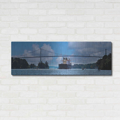 Luxe Metal Art 'Rolling on the River' by Lori Deiter, Metal Wall Art,48x16