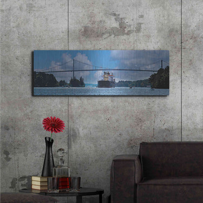Luxe Metal Art 'Rolling on the River' by Lori Deiter, Metal Wall Art,48x16