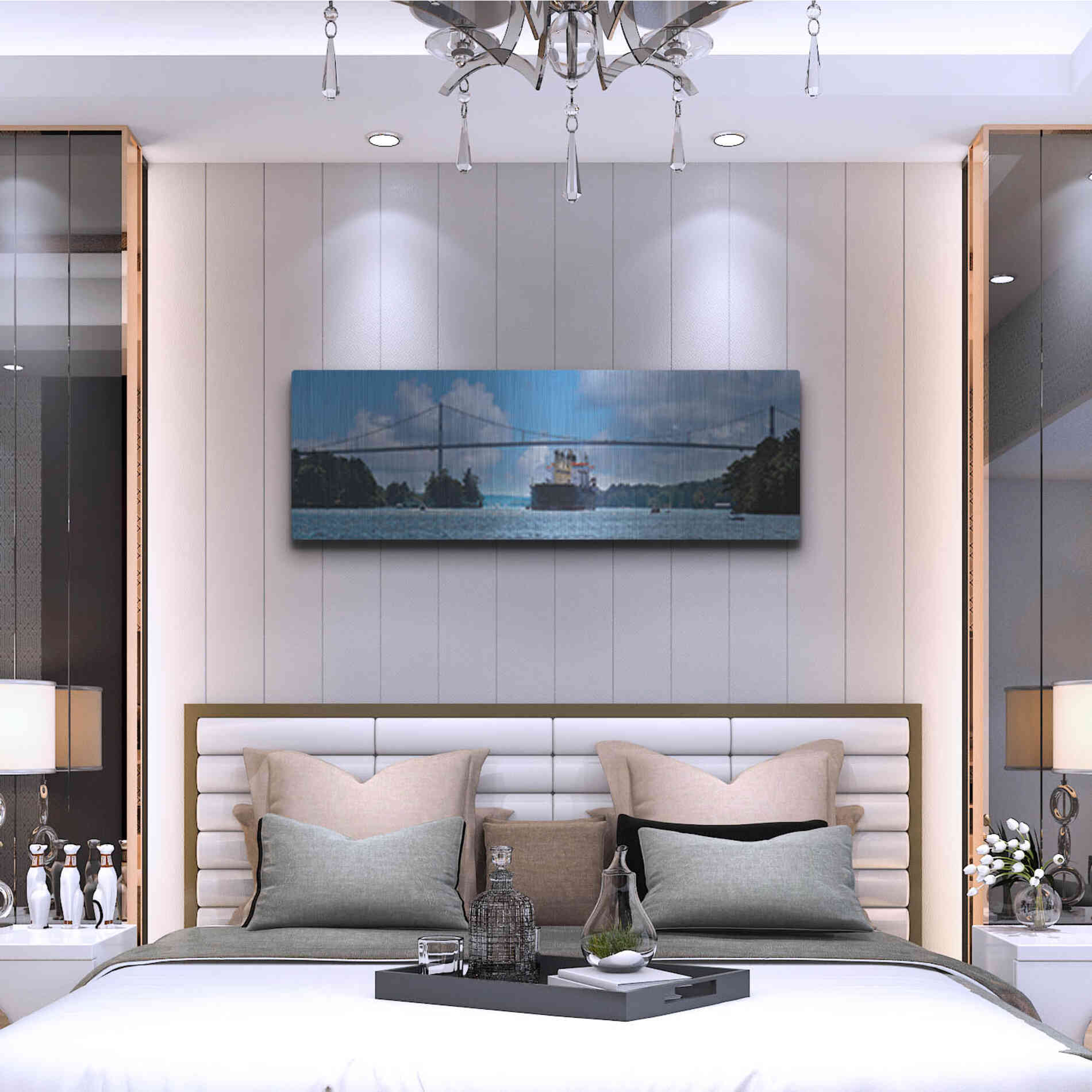 Luxe Metal Art 'Rolling on the River' by Lori Deiter, Metal Wall Art,48x16