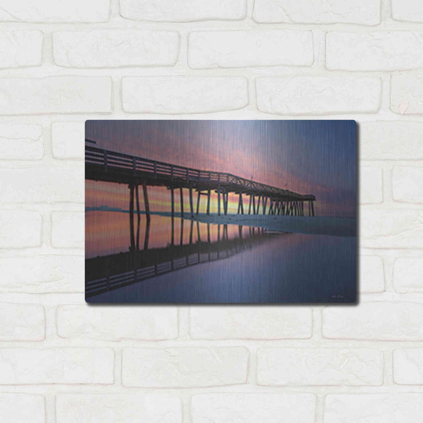 Luxe Metal Art 'Daybreak at Ocean City' by Lori Deiter, Metal Wall Art,16x12