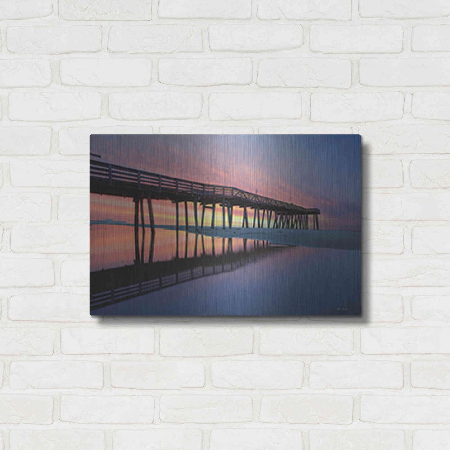 Luxe Metal Art 'Daybreak at Ocean City' by Lori Deiter, Metal Wall Art,24x16