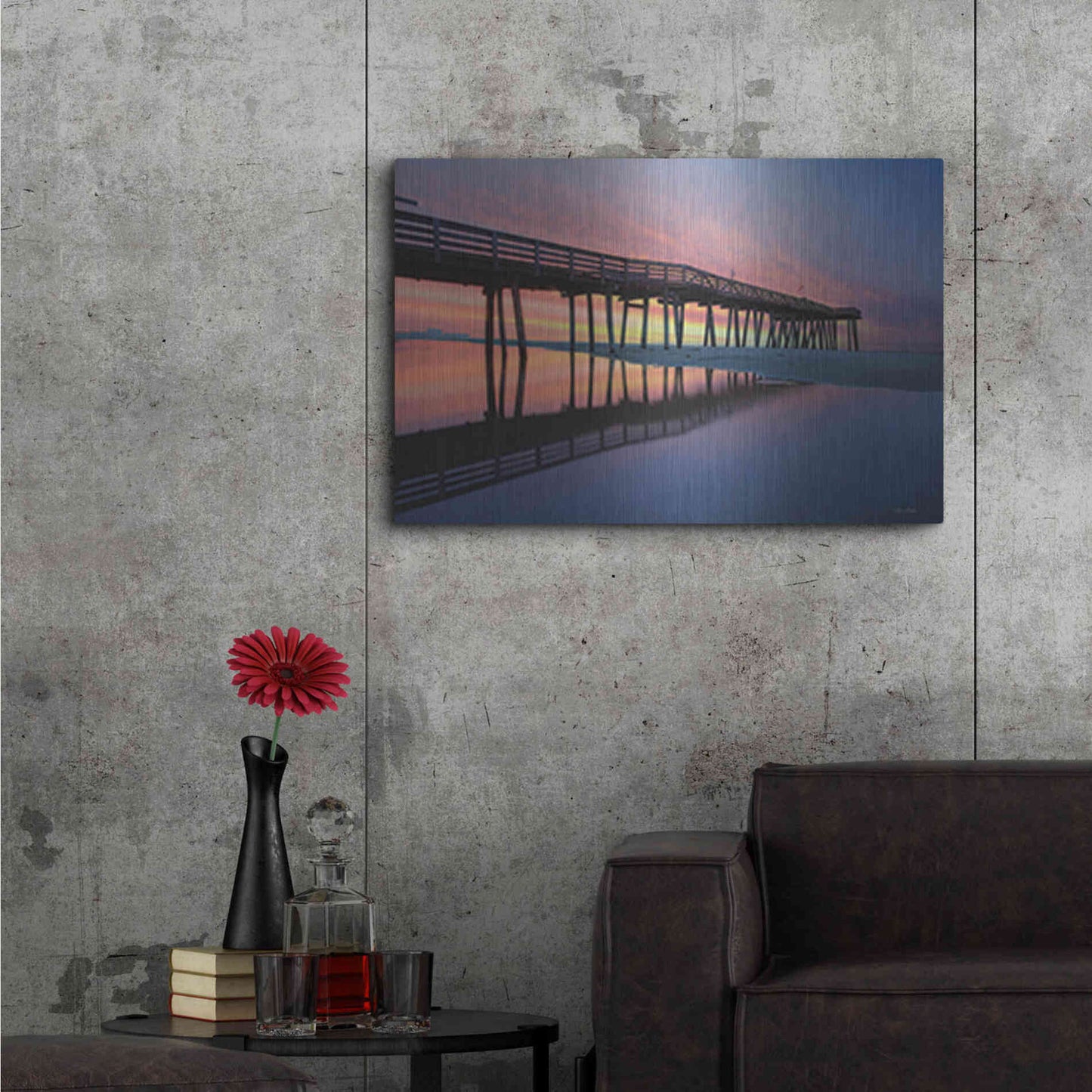 Luxe Metal Art 'Daybreak at Ocean City' by Lori Deiter, Metal Wall Art,36x24