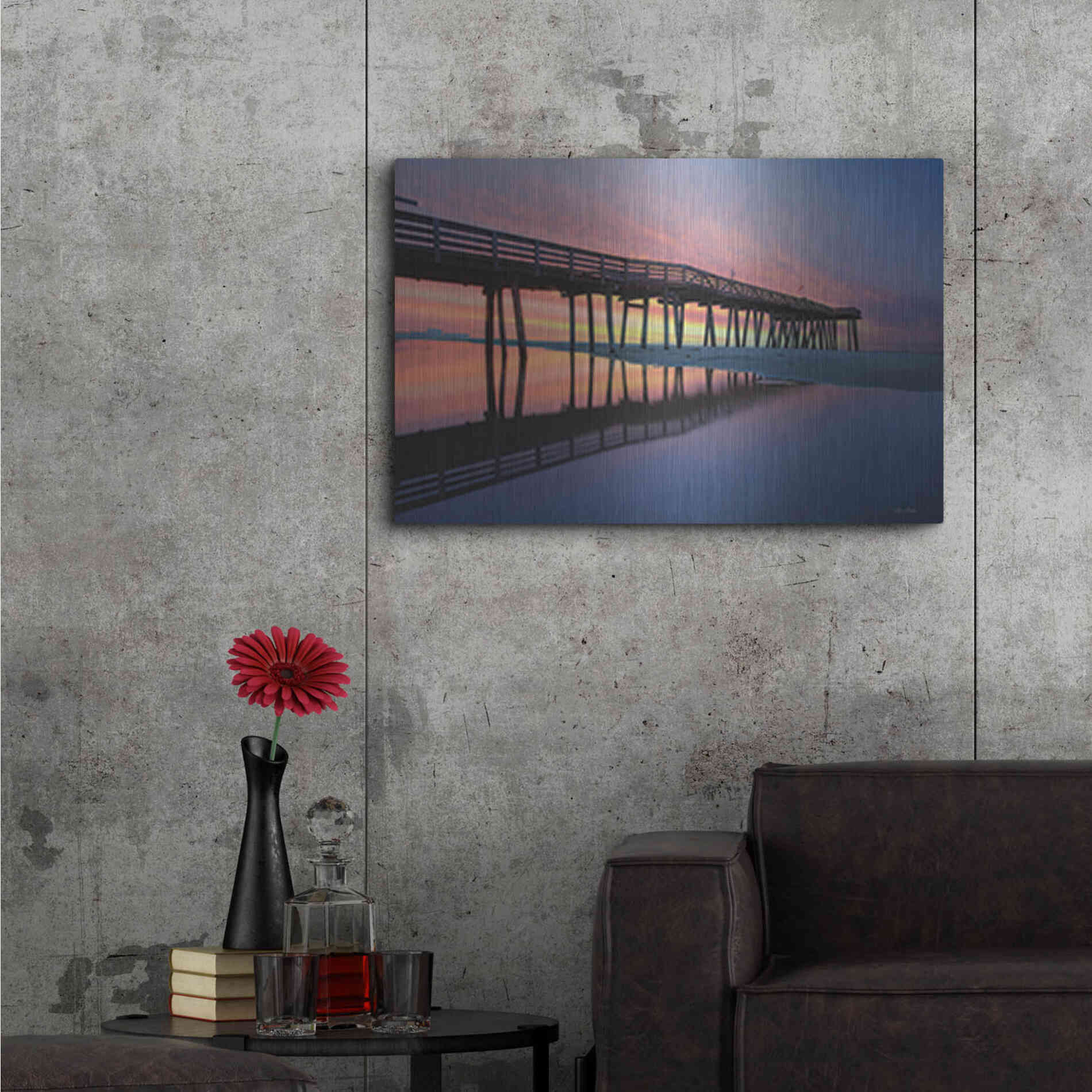 Luxe Metal Art 'Daybreak at Ocean City' by Lori Deiter, Metal Wall Art,36x24
