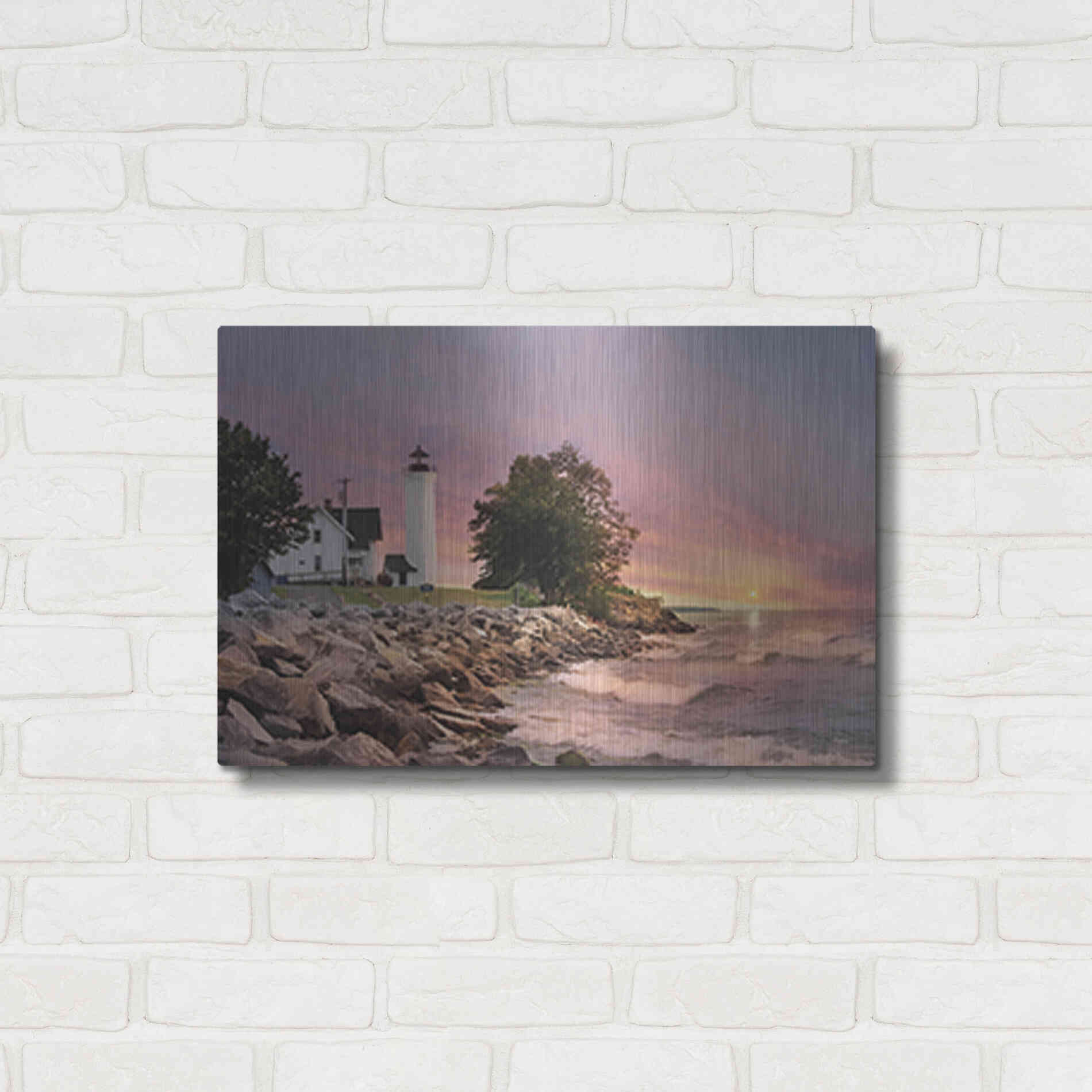 Luxe Metal Art 'Sunset at Tibbetts Point' by Lori Deiter, Metal Wall Art,24x16