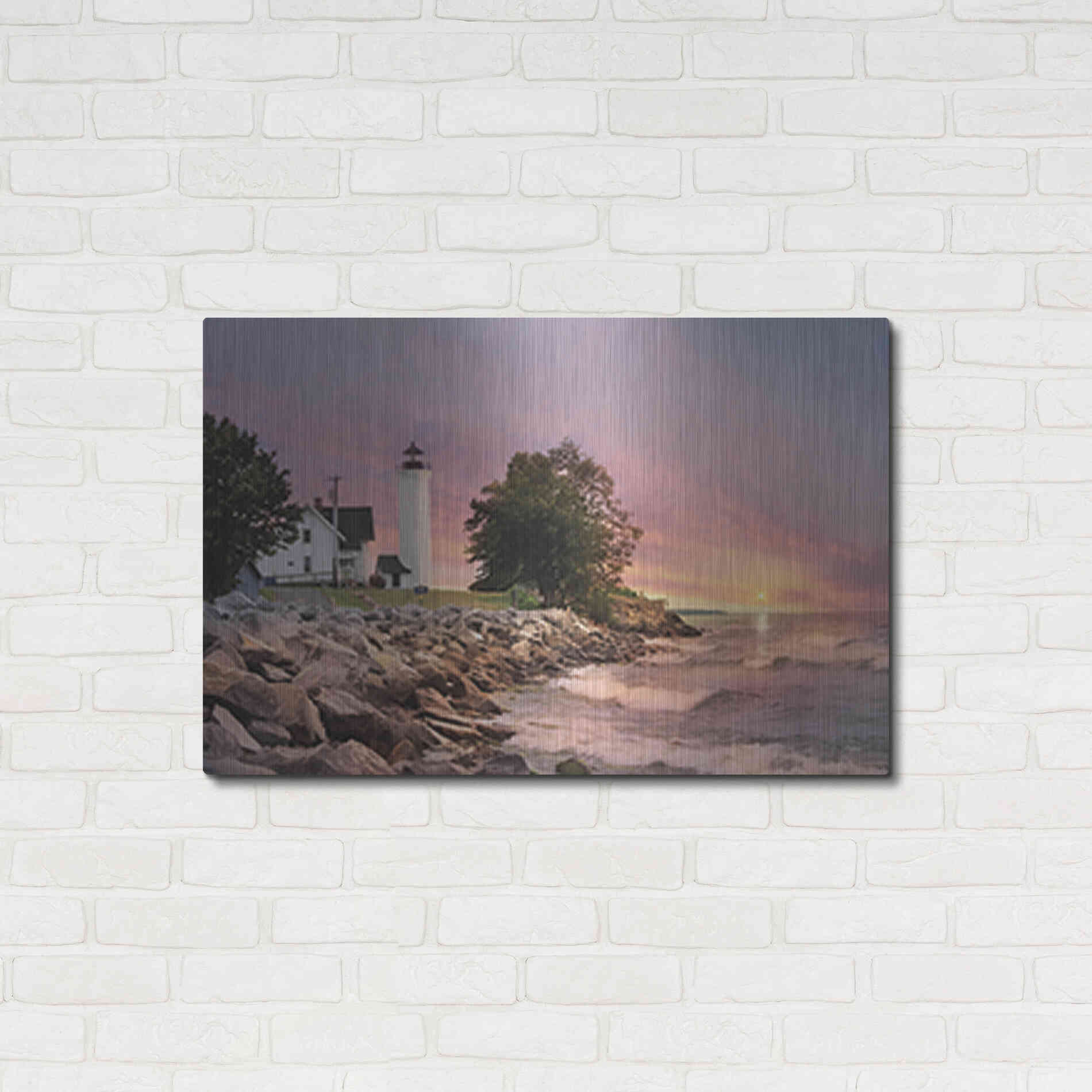 Luxe Metal Art 'Sunset at Tibbetts Point' by Lori Deiter, Metal Wall Art,36x24