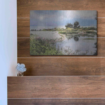 Luxe Metal Art 'Lake Coast' by Lori Deiter, Metal Wall Art,16x12