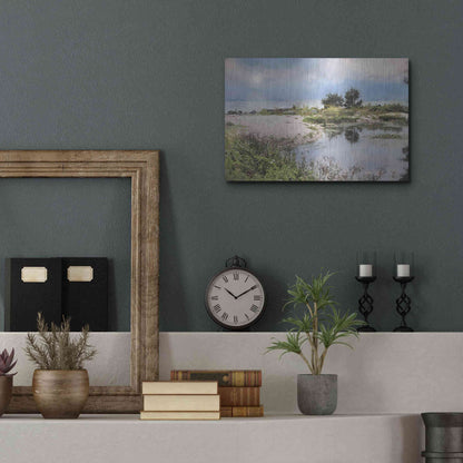 Luxe Metal Art 'Lake Coast' by Lori Deiter, Metal Wall Art,16x12